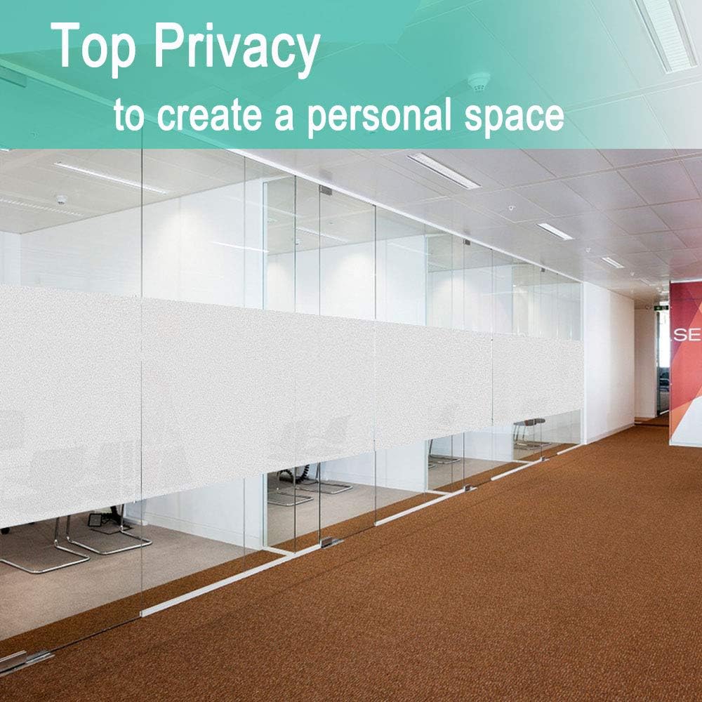Qualsen Window Film Privacy frosted window film privacy film for glass windows Static Cling No Glue Anti UV for Office Home Bedroom Kitchen (90 x 400cm) - Image 4