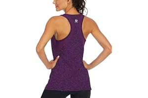 Fihapyli ICTIVE Workout Tank Tops for Women Loose fit Yoga Tops for Women Mesh Racerback Tank Tops Open Back Muscle Tank