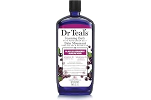 Dr Teal's Foaming Bath with Pure Epsom Salt, Black Elderberry with Vitamin D and Essential Oils, 34 fl oz (Packaging May Vary