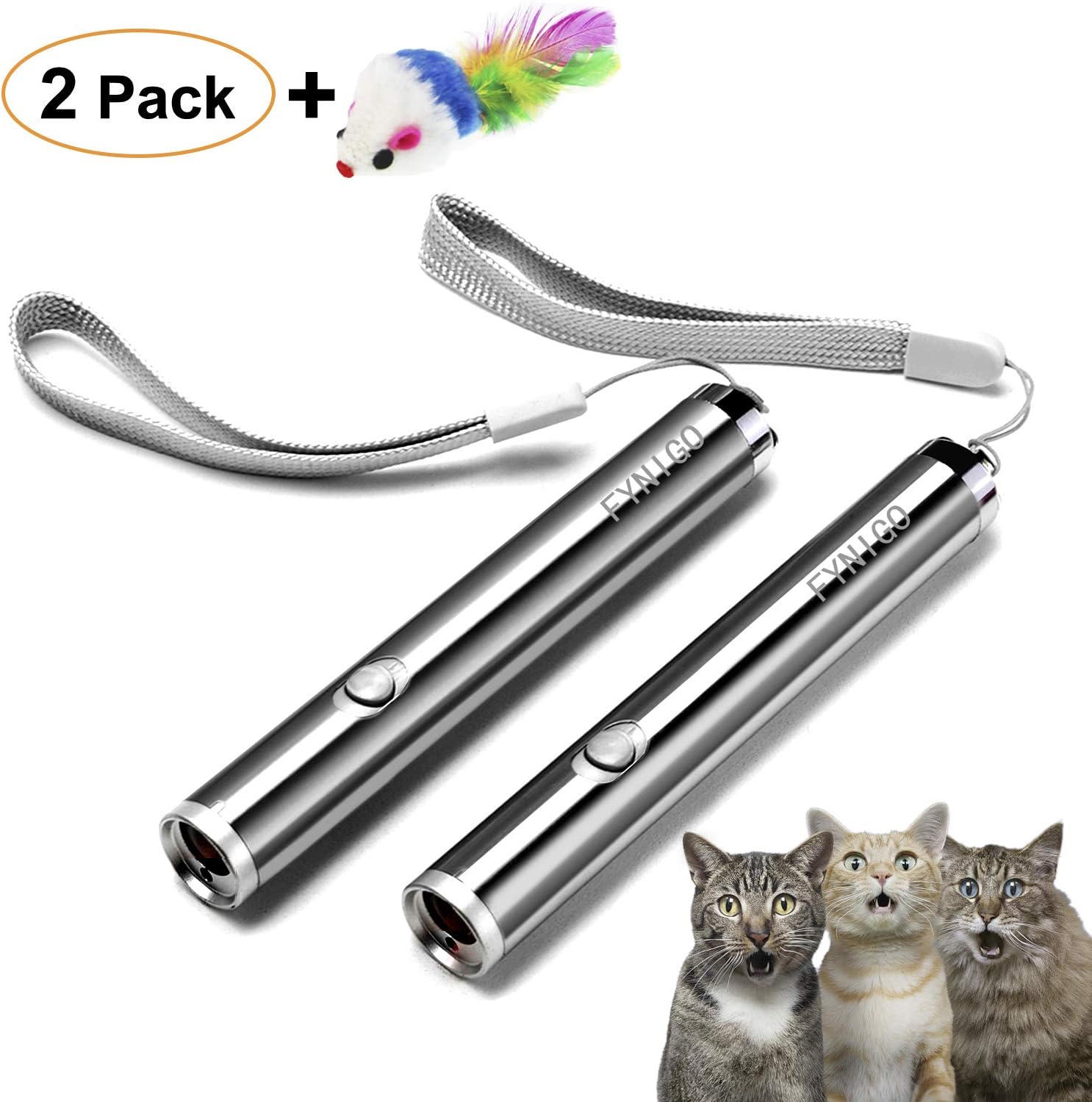 FYNIGO Cat Toys for Indoor Cats,Interactive Chaser Toys for Cats and Dogs,2 in 1 Function(2 Pack)