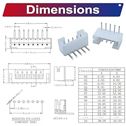 Kidisoii JST Connector Kit, PH2.0 DIP Header Jst