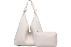 JOREBILL Vegan Leather Hobo Purses set, Slouchy Shoulder Bag Knotted Hobo Bags for Women with a small purse