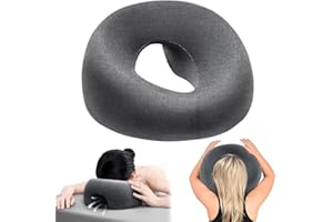 Zonngoo Massage Face Cradle Headrest for Bed,Face Down Pillow Massage Sleeping,BBL Pillow After Surgery,Post Eye Surgery Recovery,Pillow for Stomach Sleeper (Dark Gray Pro)