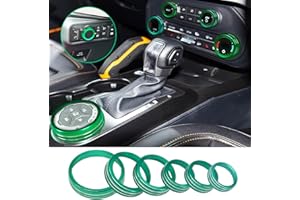 KUJOOY for Ford Bronco 2021 2022 2023 2024 2025 Air Conditioner AC Switch Knob Cover Center Console Button Trim Interior Accessories, NOT for Bronco Sport (Green, Bronco)