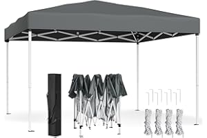 SONGMICS Gazebo 10x10 ft, Pop Up Gazebo, SPF 50+ UV Protection, Drizzle-Resistant Folding Canopy Tent, Portable Outdoor Shade