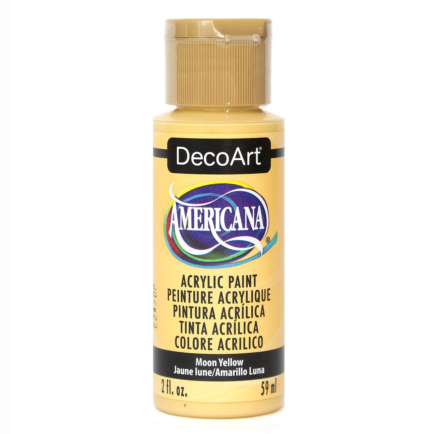 DecoArt Americana Acrylic Multi-Purpose Paint, Moon Yellow