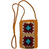 Handmade Women's Phone Bags, Woman's Gift Phone Bag, Crossbody Phone Bags, Cotton and Acrylic Yarn Knitted Colorful Phone Bag