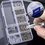 BRITECO 500 PCS Eyeglass Repair Tool Set, Screws Nose Pads Screwdriver Tweezers view 3