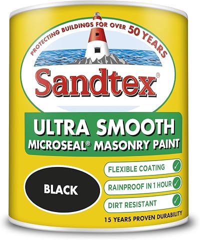 Sandtex Microseal Smooth Masonry 1L Black Sandtex Brand