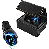 Stereo 4.2 Bluetooth Kopfhörer, Vorstek True Wireless Bluetooth in Ear Kopfhörer Kabellos TWS Mini Headset Earbuds mit Mikrofon ohne Kabel Sport für iPhone Samsung Huawei Handy, Schwarz