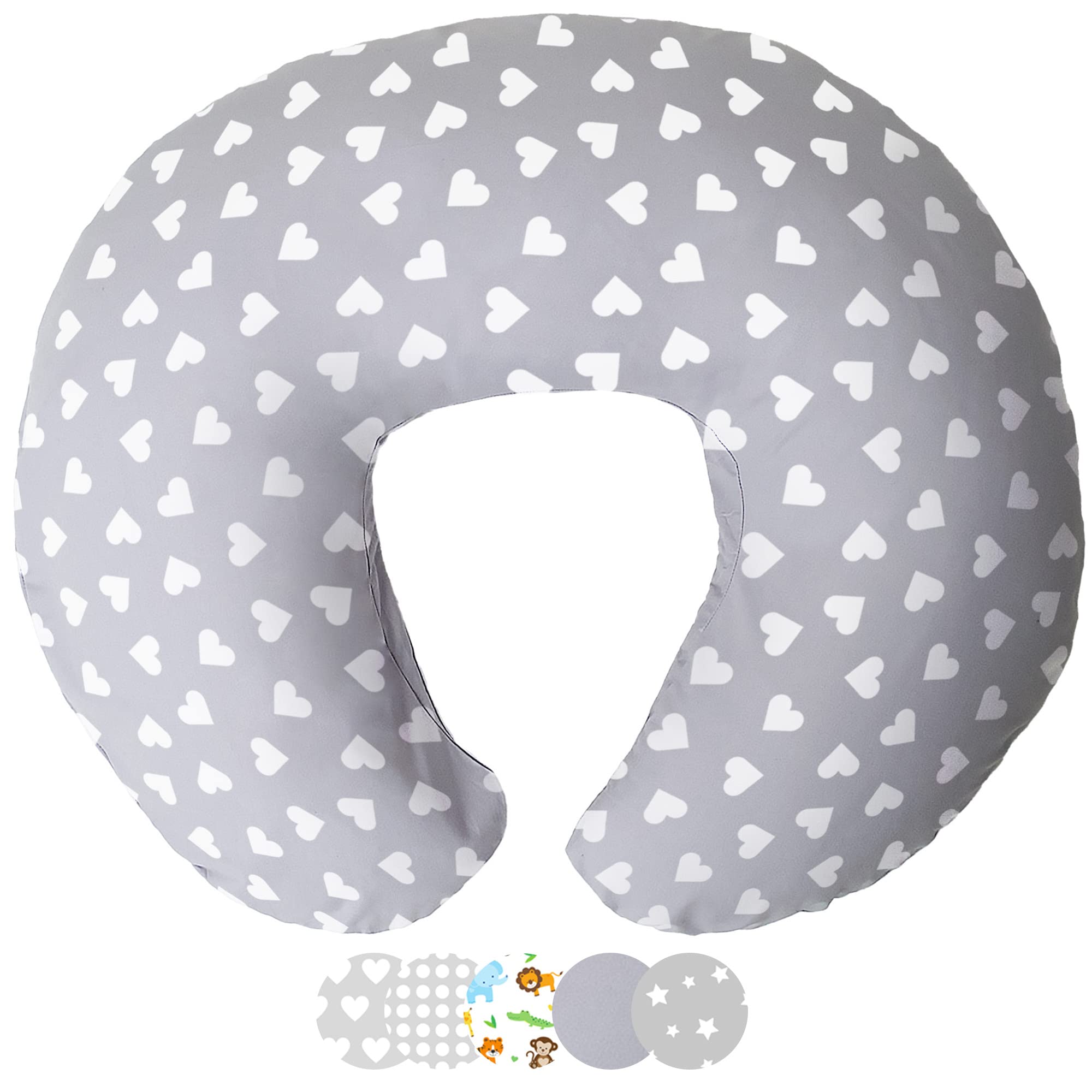 Niimo Nursing Pillow - 100% Cotton Breastfeeding Cover, Ergonomic Baby Support Pillow, Machine-Washable Baby Feeding Pillow, Multifunctional Feeding Pillows for Breastfeeding & Bottle-feeding
