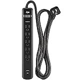 KMC 5-Outlet Surge Protector Power Strip, 1 USB-A