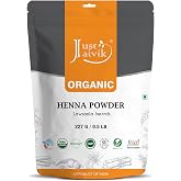 Just Jaivik Henna Powder (Lawsonia Inermis) for Hair - 100% Natural, USDA Certified Organic by OneCert Asia, No Chemicals or Additives, 227 Gms / 0.5 LB/ 8 Oz
