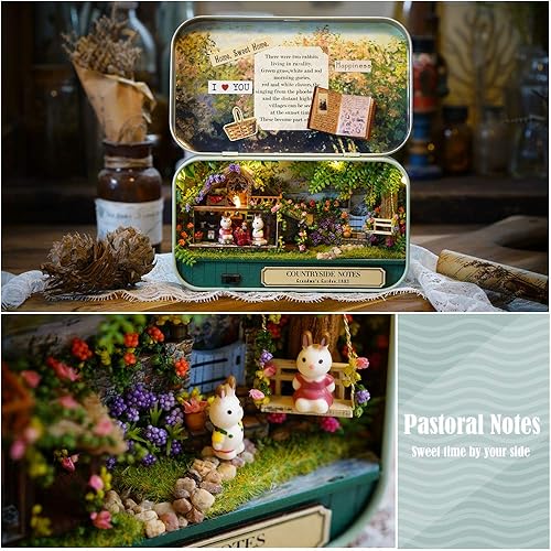 CUTEBEE Box Theatre Doll House Furniture Miniature, 1:24 DIY