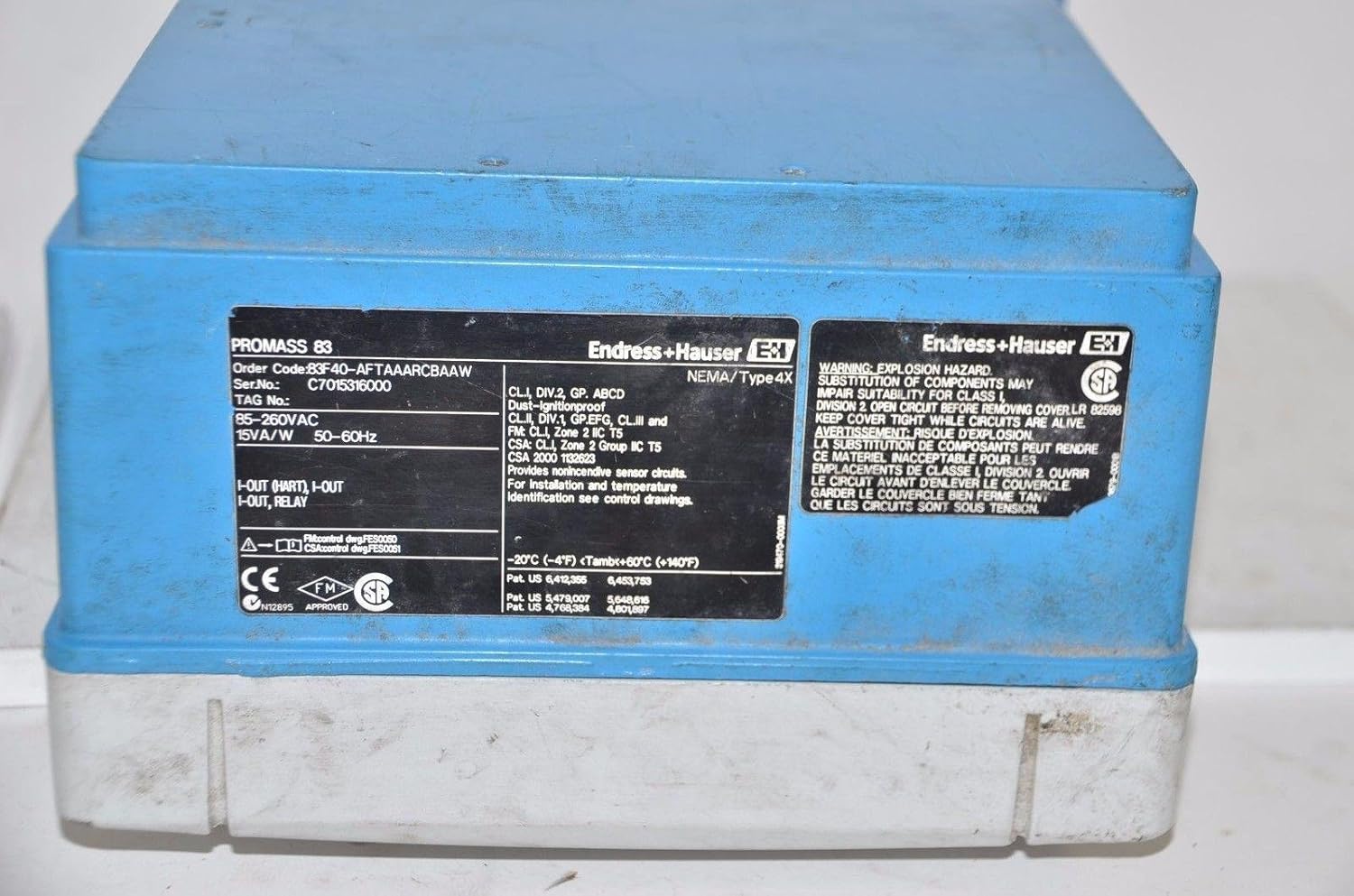 Endress Hauser Promass 83 83f40 Aftaaarcbaaw Flow Transmitter