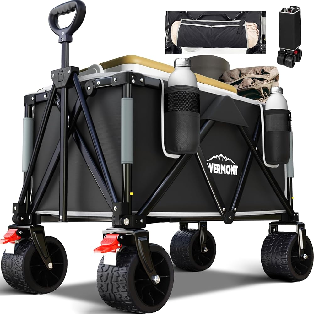 Overmont Heavy Duty Folding Trolley 150kg with Detachable All-Terrain Wheels