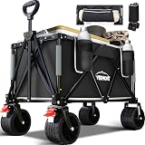Overmont Heavy Duty Folding Trolley 150kg with Detachable All-Terrain Wheels