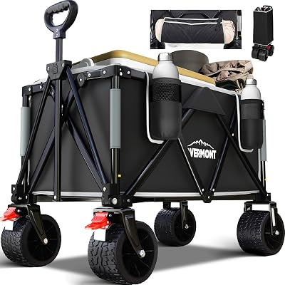 Overmont Heavy Duty Folding Trolley 150kg with Detachable All-Terrain Wheels