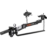 CURT 17063 Round Bar Weight Distribution Hitch with Sway Control, 14,000 lb | 1,000-1,400 lb Tongue Weight, Lubrication Zerk, Forged Spring Bars, 2" Shank, Pre-Torqued 2-5/16" Ball