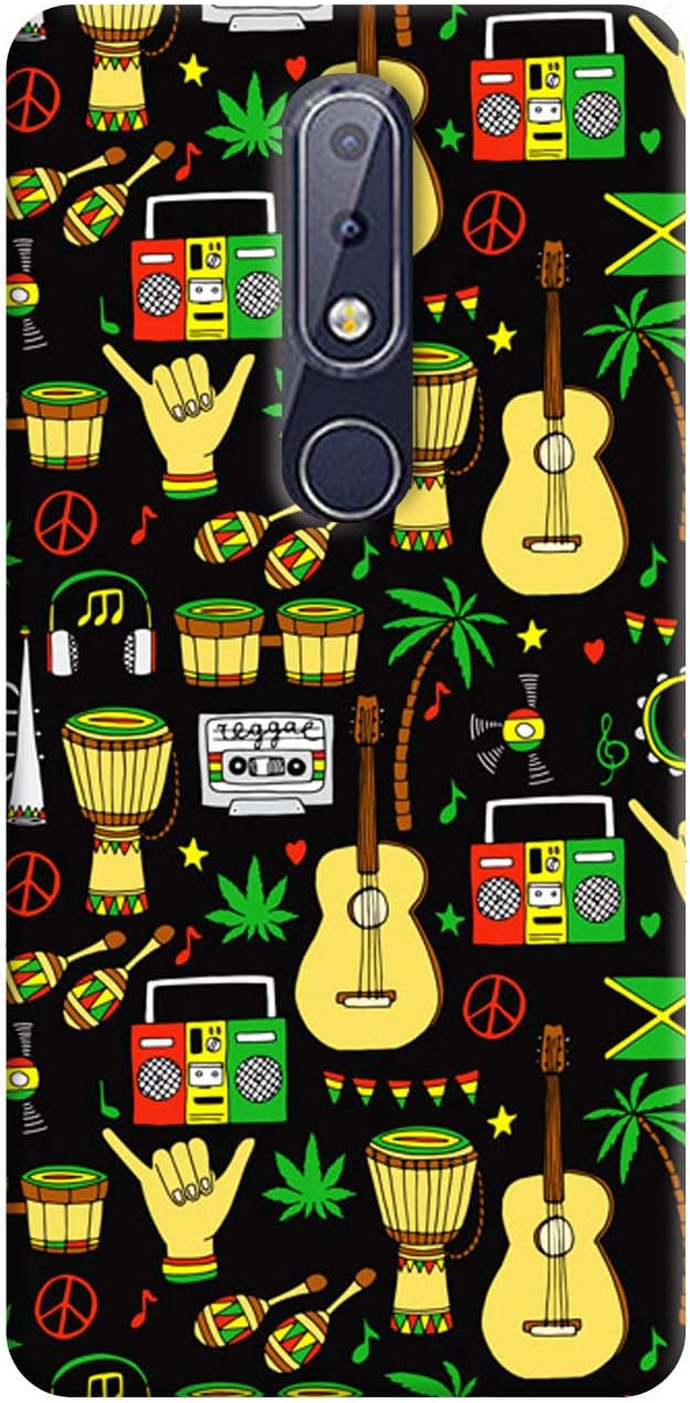 Humor Gang Rasta Music Life Printed Hard Cases Design Mobile Back Cover for Nokia 6.1 Plus