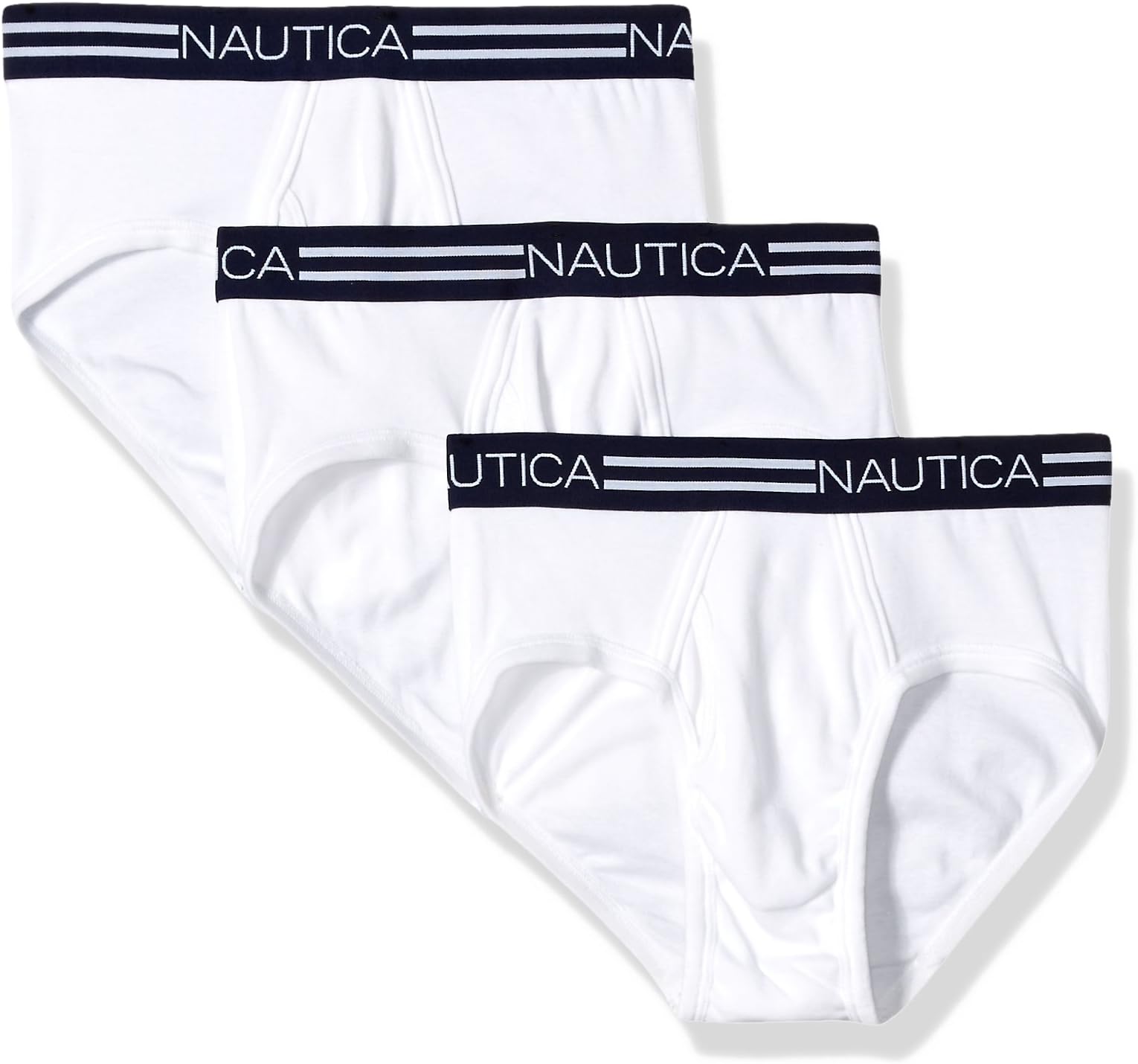 Nautica Men's Comfort Cotton Underwear Fly Front BriefMulti Pack