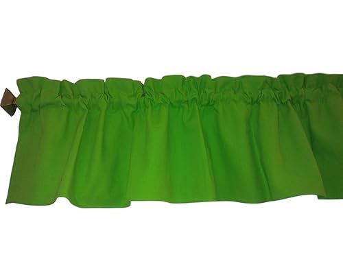 Amazon Com Ruffle Lime Green Valance Curtain Solid Color Window