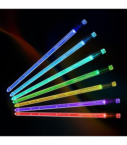 RockStix 2 HD - Baguettes Lumineuses LED Multi-Couleurs Qui S'Allument Au Mouvement, 7 Effets Époustouflants Pour Batterie