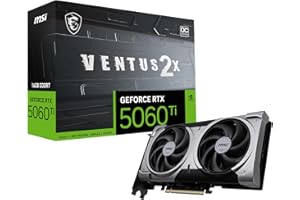 MSI Gaming RTX 5060 Ti 16G Ventus 2X OC Plus Graphics Card (16GB GDDR7, 128-bit, Extreme Performance: 2617 MHz, DisplayPort x