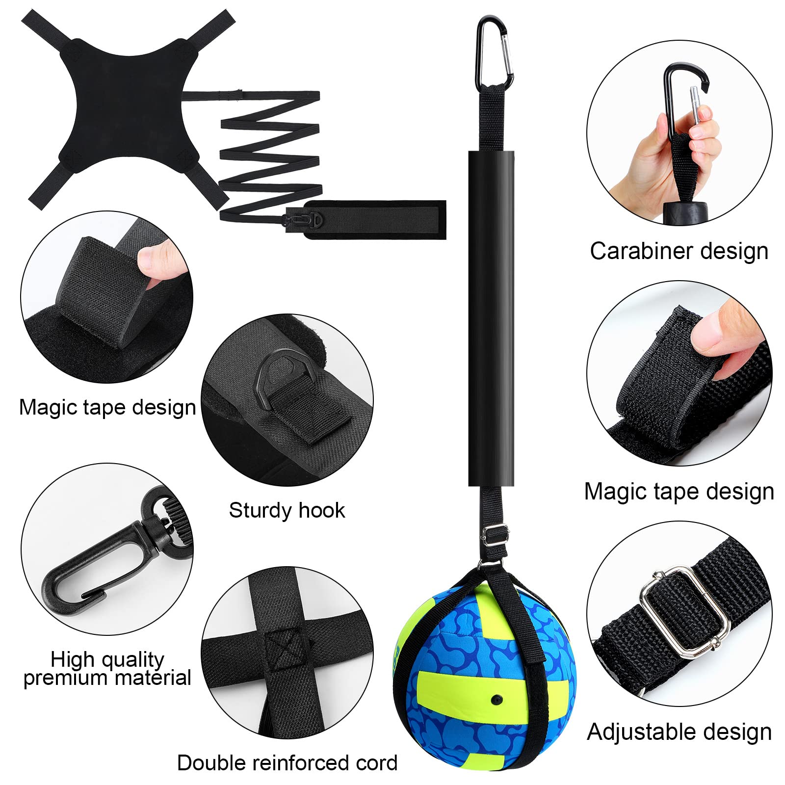 Sportout Solo Soccer Trainer - Adjustable Waist Belt For Individual Soccer & Volleyball Practice