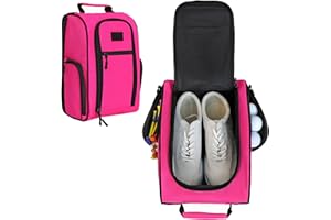 Goloni Golf Shoe Bag for Men & Women, Padded Travel Shoe Bag with Side Accessory Pockets,Sport Shoe Carrier for Golf Shoes,Socks,Tees & Balls,Durable & Lightweight Design (Pink)