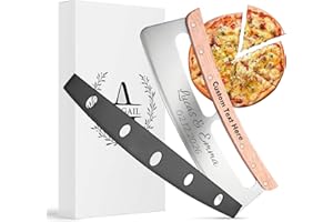 UIDMEN Personalized Pizza Cutter Rocker with Protective Cover, Custom Pizza Cutter with Engraved Text, 14" Pizza Knife Cutter