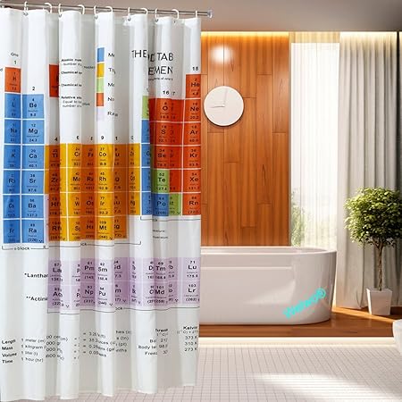 Welwo Shower Curtain Periodic Table Of Elements Big Bang Theory