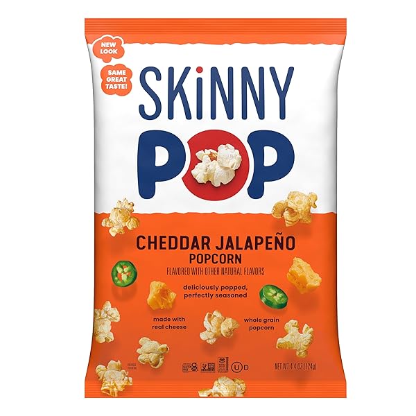 SKINNYPOP POPCORN, CHEDDAR JALAPEÑO, MADE WITH REAL CHEESE,...