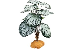 Woyrise Reptile Artificial Plants for Terrarium Decor, Amphibian Habitat Decorations Bearded Dragon Tank Accessories fit Crested Gecko Leopard Lizard Chameleon Snake Frog - Fake Spots Heuchera