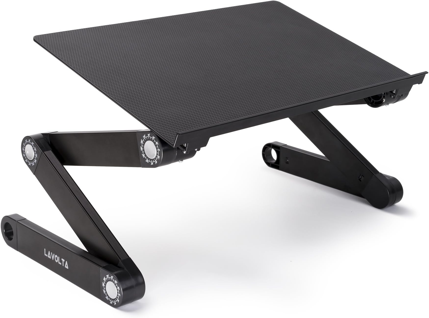 Lavolta Laptop Table Desk - Laptop Notebook Stand Adjustable - Ergonomic Breakfast Bed Tray Book Holder - Black