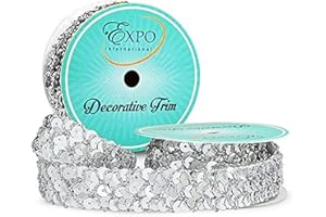Expo International Yard Sereia Sequin Spool Trim, 3 Yards, Silver
