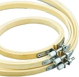 SZCXDKJ 3Pcs Embroidery Hoop Set 3 Sizes Bamboo Round with Needles view 3