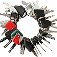 EISENS (43) Heavy Equipment Key Set Compatible with John Deere Case Caterpillar Komatsu JCB Kubota Bobcat JLG Genie Volvo Kobelco Doosan Takeuchi New Holland Hyster Hyundai Clark Toyota Daewoo Terex