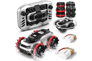 DEERC Remote Control Car for Kids – Amphibious Land & Water Convertible RC Car, Waterproof Stunt Vehicle with 360° Spins, High Speed All-Terrain Toy, 50 Min Playtime for Boys Ages 6-12