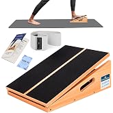 Wooden Slant Board for Calf Stretching with 5 Adjustable Angles, 500 lbs Capacity &ndash; Stable Non-Slip Calf Stretcher Incline Board &ndash; Calf Stretch Board for Mobility, Knee Pain Relief, Squats &amp; Poster