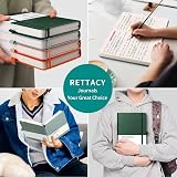 RETTACY Dotted A4 Notebook 192 Pages Leather Hard Cover 21.5 x 27.9cm Dark Green view 6