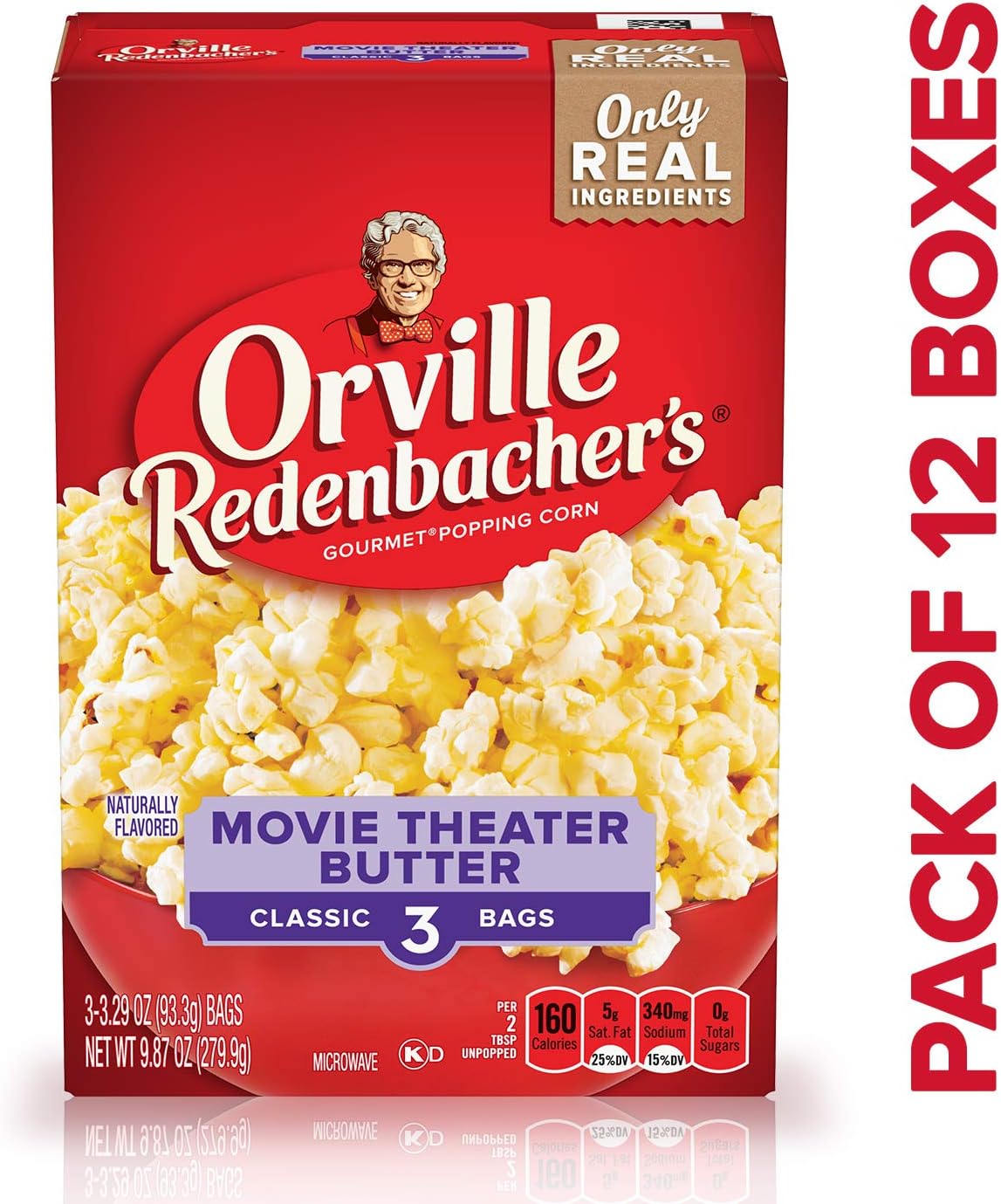 Orville Redenbacher Movie Theater Butter Microwave Popcorn (279g) Classic Bag