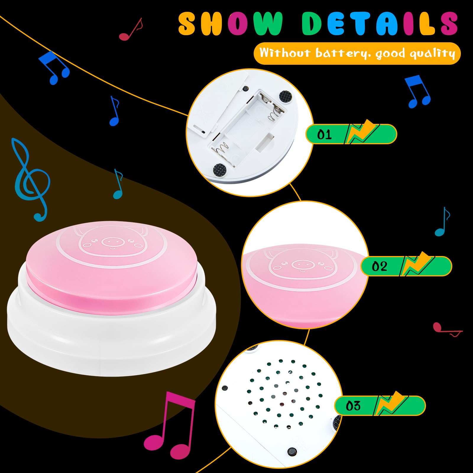 Syhood 8 Pcs Animal Sounds Buzzer for Trivia Games, Answer Buzzers for Classroom, Feud Jeopardy Buzzer Button with Lights and Sounds for Classroom Party Teacher Game Show(LED Style)