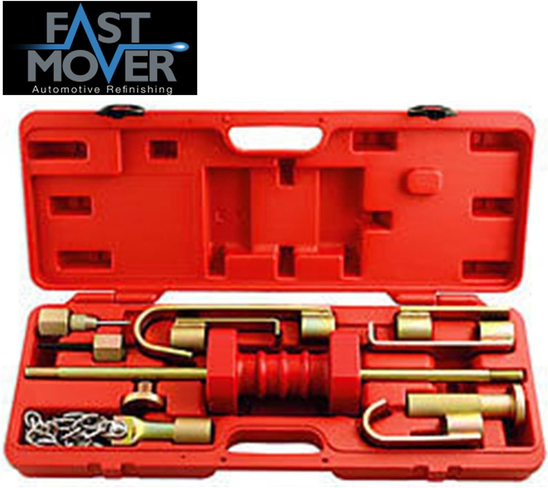 Fast Mover FMT7065 11Pc 12lbs/5.4kg Bodywork Slide Hammer Dent Remover/Puller Selection Of 8 Different Hooks & Adaptors