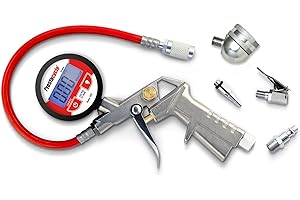 PRESTACYCLE Prestaflator Bike Tire Inflator, Presta & Schrader Valve Air Compressor Tool – Works with Tubeless & Standard Tires – Bike & Car Air Compressor Tire Inflator for MTB & Road Bikes