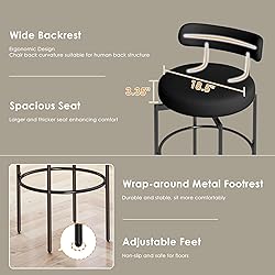 STHOUYN Counter Height Bar Stools Set of 4, Black