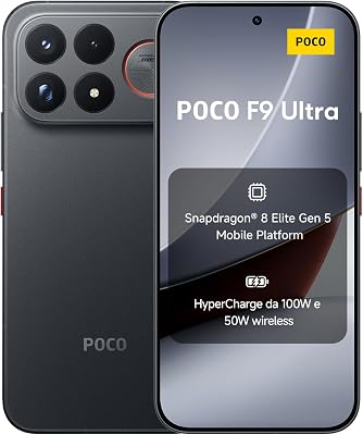 POCO F9 Ultra, Smartphone 16+512GB, Nero, Batteria 8050mAh, HyperCharge100W