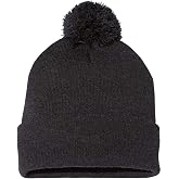 Sportsman Pom-Pom 12" Knit Beanie One Size Heather Charcoal
