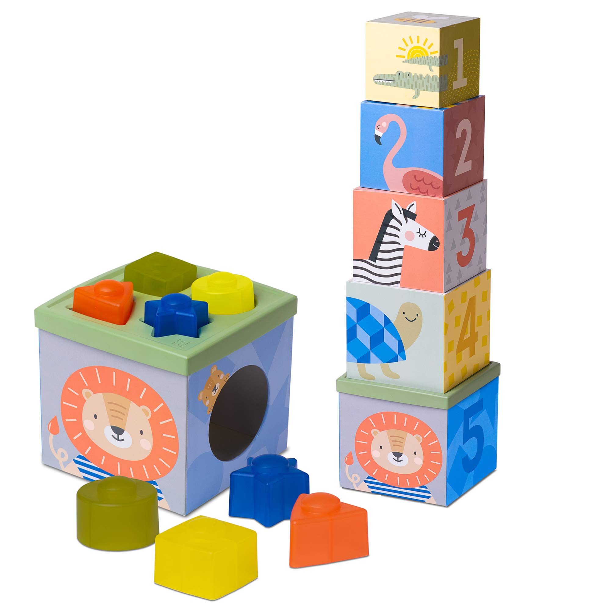 Taf Toys Savannah Sort & Stack For Infants & Toddlers, Perfect For Stacking, Nesting, Sorting, Counting & Learning Colours & Shapes. Educational, Developmental Toy For 12 Months & Up