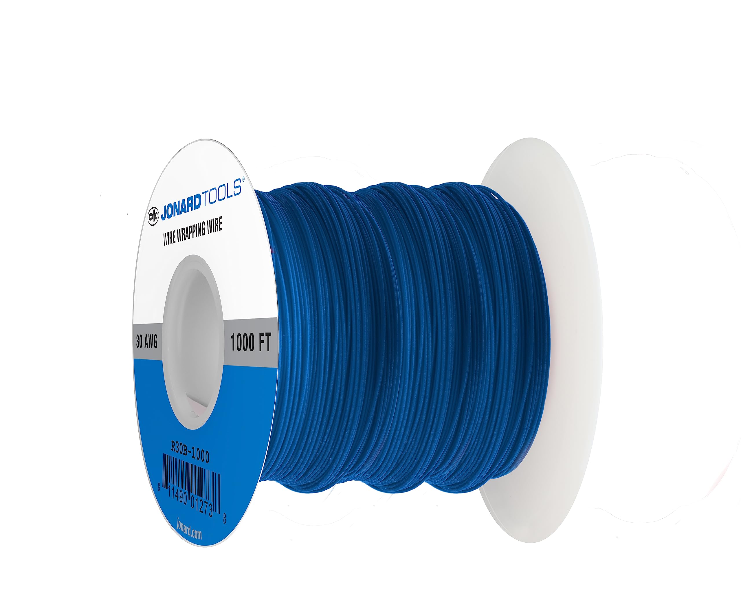 Jonard Tools R30B-1000 Blue Insulated Kynar Copper Wire Roll, 30 AWG, 1000 ft Length